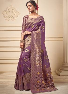 Light Purple Art Silk Party Wear Saree 1