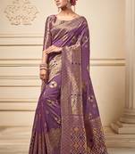 Light Purple Art Silk Party Wear Saree