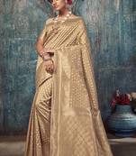 Beige Art Silk Party Wear Saree