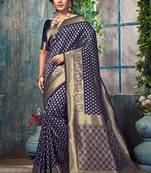Navy Blue Art Silk Party Wear Saree