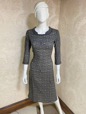 Grey embroidered cotton cotton-kurtis 2