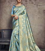 Turquoise Art Silk Party Wear Saree