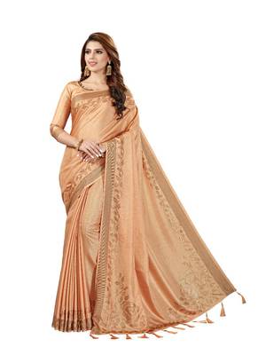 Beige woven manipuri silk saree with blouse 1