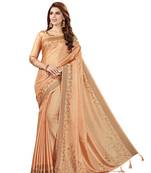 Beige woven manipuri silk saree with blouse