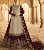 Light-chiku embroidered silk salwar