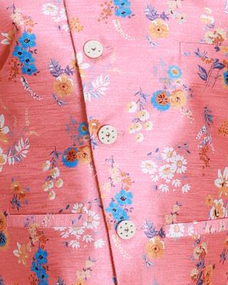 Pink printed cotton silk boys-kurta-pyjama 4