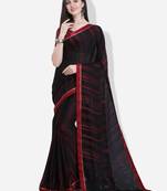 Black printed georgette saree with blouse
