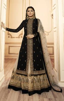 Black embroidered faux georgette salwar 1