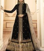 Black embroidered faux georgette salwar