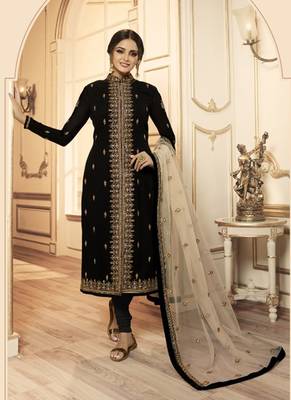 Black embroidered faux georgette salwar 2