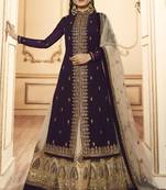 Purple embroidered faux georgette salwar