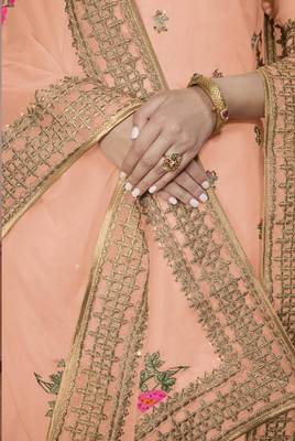 Orange embroidered silk salwar 2