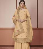 Yellow embroidered silk salwar