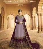 Purple embroidered silk salwar
