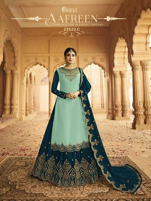 Royal-blue embroidered silk salwar 1