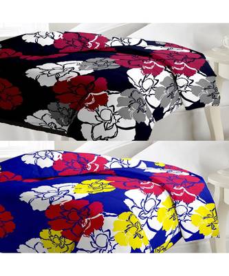 Set of floral print Design Single Bed Reversible AC Blanket 1