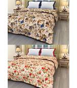 Set of 2 floral print Design Single Bed Reversible AC Blanket