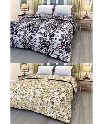 Set of 2 floral print Design Single Bed Reversible AC Blanket 1