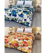 Set of 2 floral print Design Single Bed Reversible AC Blanket