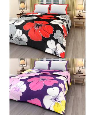 Set of 2 floral print Design Single Bed Reversible AC Blanket 1
