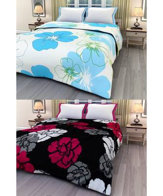 Set of 2 floral print Design Single Bed Reversible AC Blanket 1