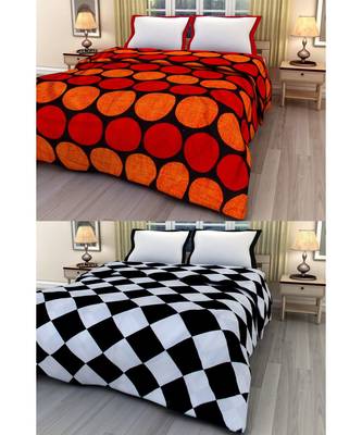 Set of 2 geometric print Design Single Bed Reversible AC Blanket 1