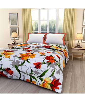 Colorful floral print Design Printed Single Bed Reversible AC Blanket 1