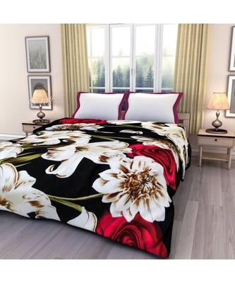 Multicolor floral print Printed Single Bed Reversible AC Blanket 1
