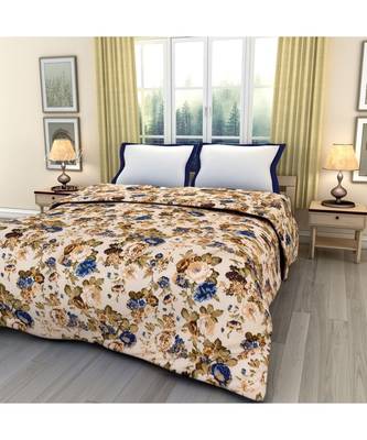 Multicolor floral print Printed Single Bed Reversible AC Blanket 1