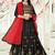 Black Embroidered Art Silk Semi Stitched Lehenga