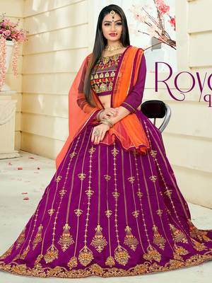 Embroidered Art Silk Semi Stitched Lehenga 2