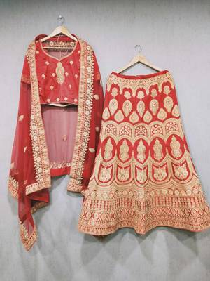 Embroidered Art Silk Semi Stitched Lehenga 2