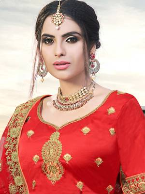 Embroidered Art Silk Semi Stitched Lehenga 3