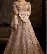 Pink embroidered net salwar