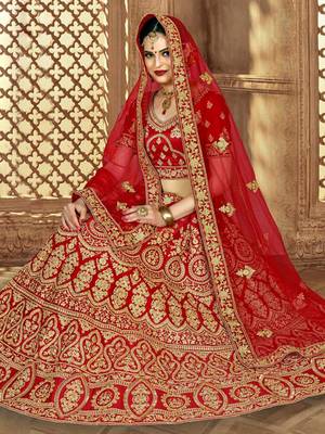 Heavy Embroidered Work Unstitched Lehenga Choli With Blouse 3