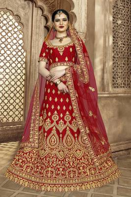 Heavy Embroidered Work UNSTITCHED LEHENGA Choli WITH BLOUSE 1