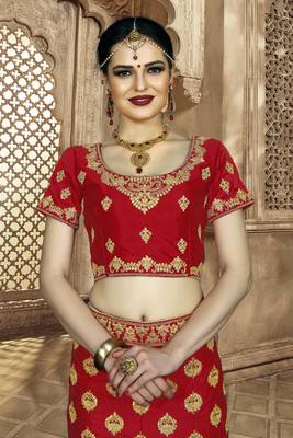 Heavy Embroidered Work Unstitched Lehenga Choli With Blouse 2