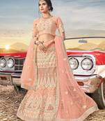 Heavy Embroidered Work Unstitched Lehenga Choli With Blouse