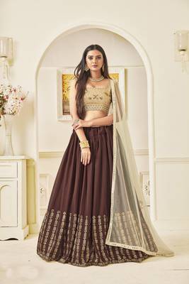 Heavy Embroidered Work Unstitched Lehenga Choli With Blouse 1