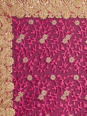 Pink woven cotton silk saree with blouse 5
