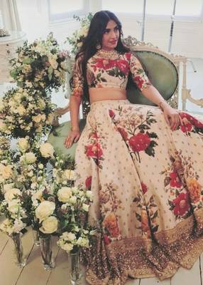 White Thread Embroidery Silk Semi Stitched Lehenga 2