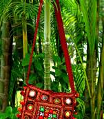 Multicolored Real Mirror Worked Banjara Bag With Hanging Pompom
