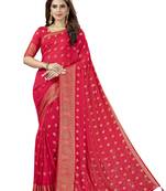 Pink Embroidered Silk Saree With Blouse
