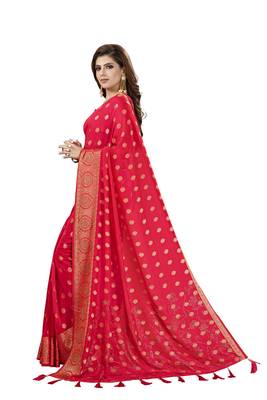 Pink Embroidered Silk Saree With Blouse 2