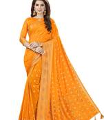 Mustard Embroidered Silk Saree With Blouse