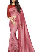 Pink Embroidered Silk Saree With Blouse