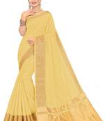 Beige Woven Silk Saree With Blouse