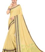 Yellow Woven Silk Saree With Blouse