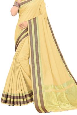 Yellow Woven Silk Saree With Blouse 2