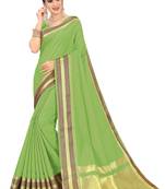 Green Woven Silk Saree With Blouse